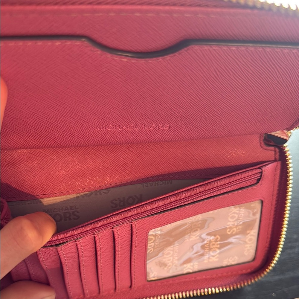 Michael Kors Pink Leather Wristlet Clutch - Picture 7 of 8